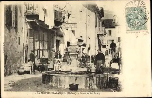 Ak La Motte Chalancon Drôme, Fontaine du Bourg