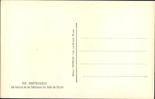 Ak Monte Carlo Monaco, Le Casino et la Terrasse du Cafe de Paris