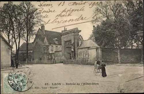 Ak Laon Aisne, Entree de l'Hotel Dieu