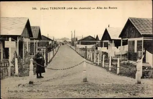 Ak Tergnier Aisne, Allee des Rosiers