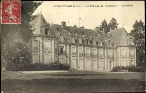 Ak Mesbrecourt Aisne, Le Chateau de Richecourt, Le Perron