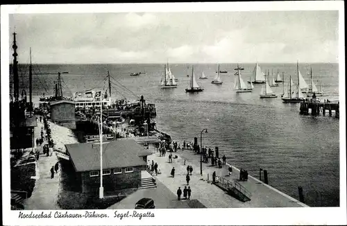 Ak Duhnen Cuxhaven in Niedersachsen, Segelregatta, Promenade, Anlegestelle