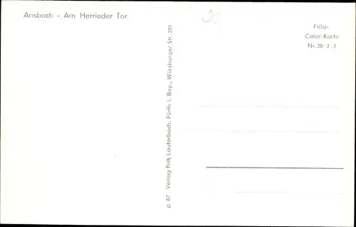 Ak Ansbach in Mittelfranken Bayern, Am Herrieder Tor