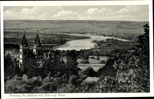 Ak Arenberg Koblenz am Rhein, Blick auf Rhein