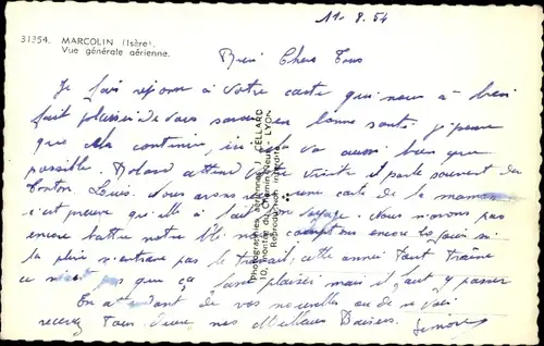 Ak Saint Marcellin Isère, Vue generale aerienne, Luftbild