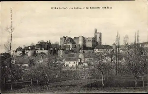 Ak Billy Allier, Le Château et les Remparts