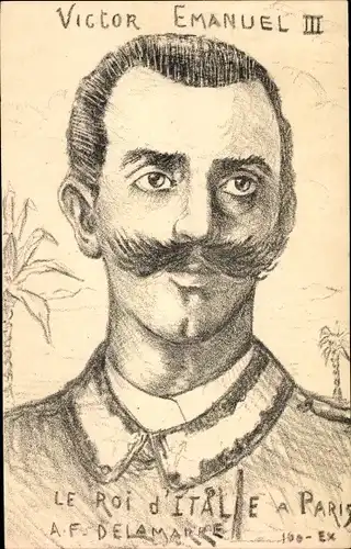 Künstler Ak Vittorio Emanuele III., König Viktor Emanuel III. von Italien