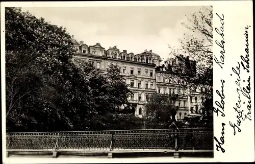 Foto Ak Karlovy Vary Karlsbad Stadt, Haus Globus