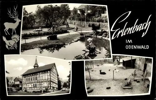 Ak Erlenbach Fürth im Odenwald, Straßenpartie, Kinderspielplatz