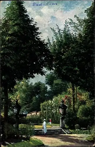 Künstler Ak Senger, L. v., Bad Ems an der Lahn, Parkaufgang