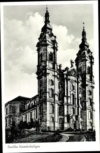 Ak Vierzehnheiligen Bad Staffelstein am Main Oberfranken, Basilika, Gesamtansicht