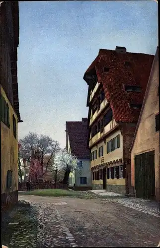 Ak Nördlingen Schwaben,Häuser in d. vorderen Gerbergasse, Photochromie,Nenke und Ostermaier 151 2793