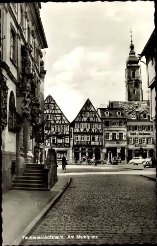 Ak Tauberbischofsheim in Baden Württemberg, Marktplatz