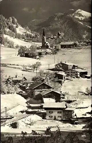 Ak Tiefenbach Oberstdorf im Oberallgäu, Gesamtansicht im Winter bei Schnee