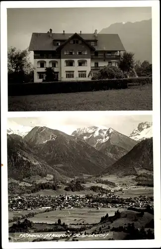 Foto Ak Oberstdorf im Oberallgäu, Gesamtansicht u. Gasthof