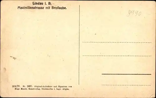 Ak Lindau am Bodensee Schwaben, Maximilianstraße mit Brotlaube