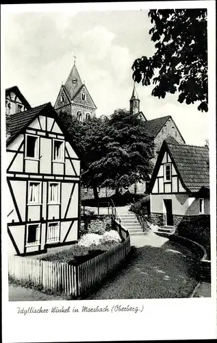 Ak Morsbach im Oberbergischen Kreis, Straßenpartie, Fachwerkhäuser