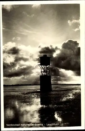 Ak Horumersiel Wangerland in Friesland, Leuchtturm, Wolkenhimmel