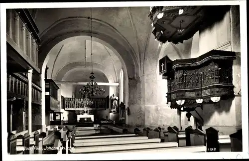 Ak Nieblum auf der Insel Föhr Nordfriesland, Johanniskirche, Innenraum