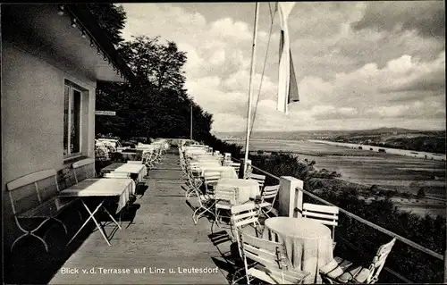 Ak Niederbreisig Bad Breisig am Rhein, Terrassenblick v. d. Terrasse auf Linz u. Leutersdorf