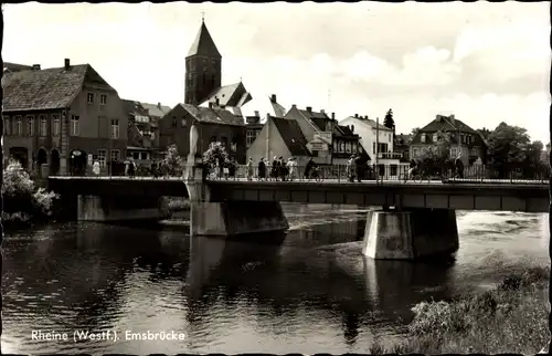 Foto Ak Rheine in Nordrhein Westfalen, Blick auf die Emsbrücke
