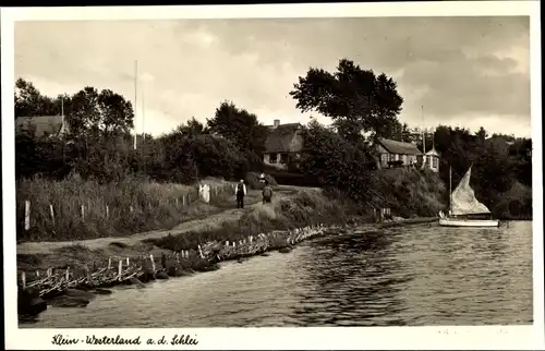 Ak Klein Westerland Brodersby in Angeln, An der Schlei, Segelboot