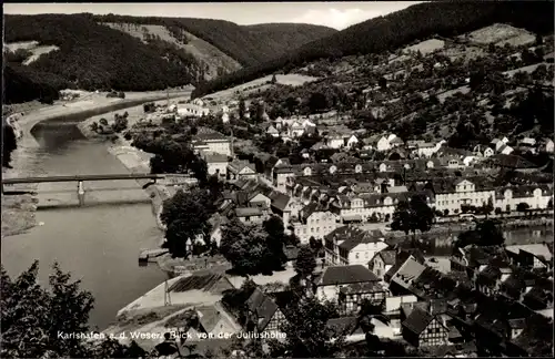 Ak Bad Karlshafen an der Weser, Gesamtansicht, Blick von der Juliushöhe