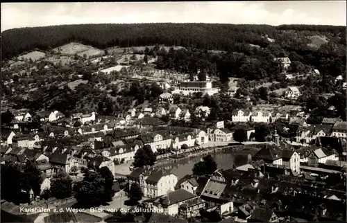 Ak Bad Karlshafen an der Weser, Gesamtansicht, Blick von der Juliushöhe