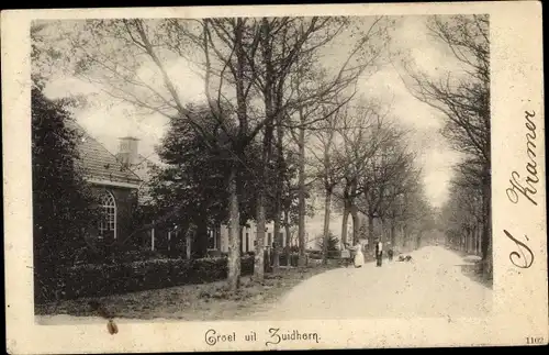 Ak Zuidhorn Groningen, Straße, Häuser