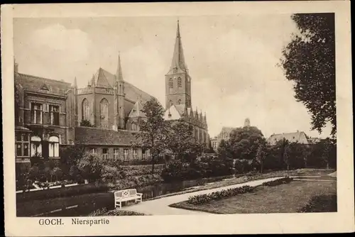 Ak Goch am Niederrhein, Nierspartie, Kirche