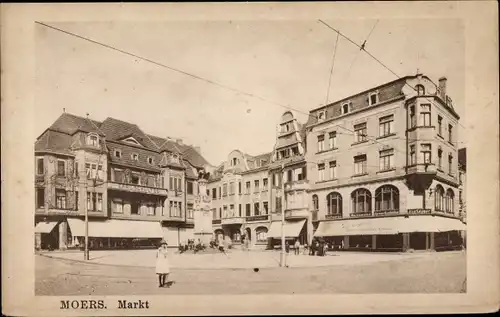 Ak Moers Nordrhein Westfalen, Markt, Handlung Carl Schultze