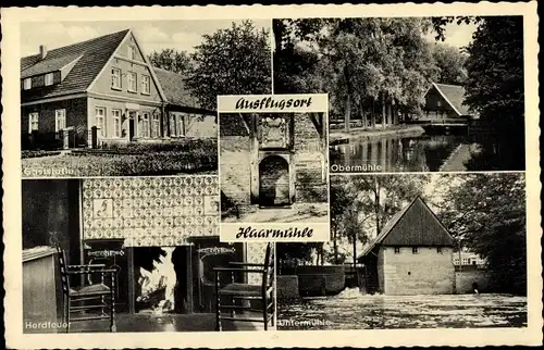 Ak Alstätte Ahaus in Westfalen, Gaststätte Haarmühle, Innenansicht, Obermühle