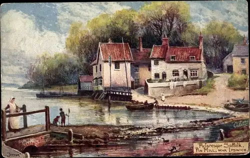 Künstler Ak Chelmondiston Suffolk England, Pin Mill