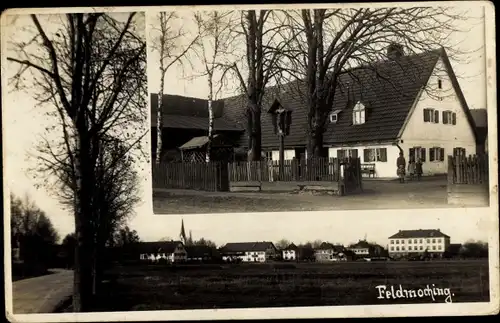 Foto Ak Feldmoching München Bayern, Blick auf den Ort, Bauernhof