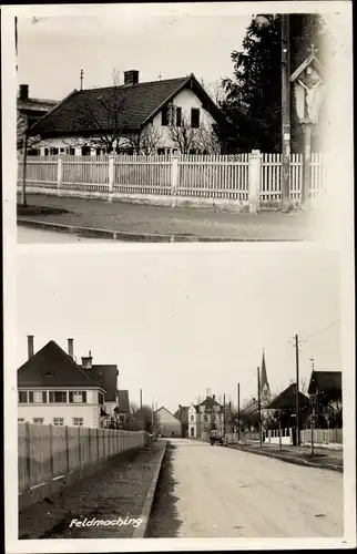 Foto Ak Feldmoching München Bayern, Ortsansichten, Wegkreuz