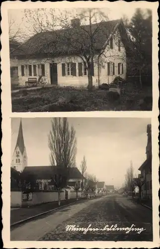 Foto Ak Feldmoching München Bayern, Ortsansichten, Kirche, Wohnhaus
