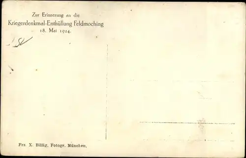 Ak Feldmoching München Bayern, Kriegerdenkmal, Enthüllung 1924