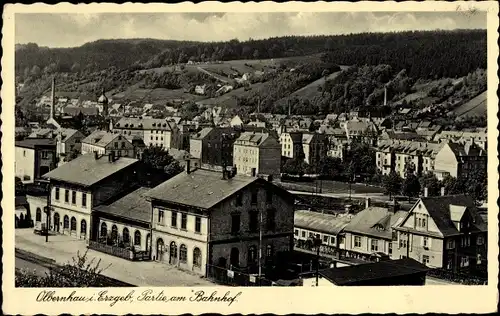 Ak Olbernhau im Erzgebirge, Bahnhof, Stadtansicht