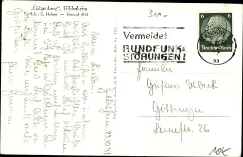 Ak Galgenberg Hildesheim in Niedersachsen, Gastwirtschaft, Fliegeraufnahme