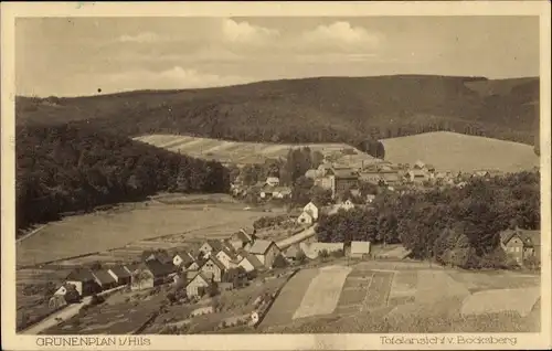 Ak Grünenplan Delligsen Niedersachsen, Gesamtansicht vom Bocksberg aus