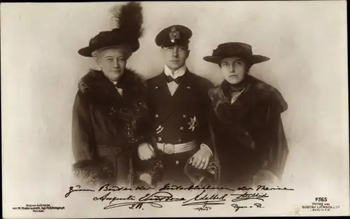 Ak Adelheid von Sachsen Meiningen, Adalbert Prinz von Preußen, Kaiserin Auguste Viktoria