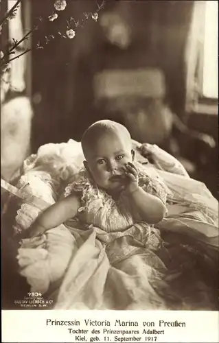 Ak Prinzessin Victoria Marina, Tochter des Prinzenpaares Adalbert von Preußen, Liersch 7934