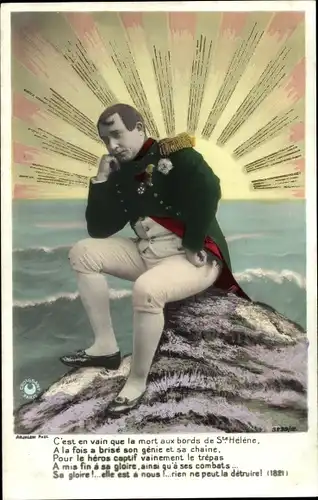 Ak Napoléon 1er, aux bords de Sainte Helene