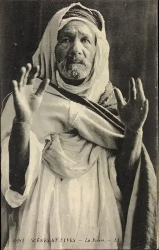Ak Scenes et Types, La Priere, Araber beim Gebet, Maghreb