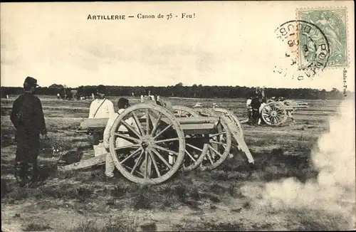 Ak Artillerie, Canon de 75, Geschütz, I. WK