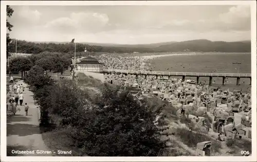 Ak Ostseebad Göhren auf Rügen, Seebrücke, Strand, Promenade