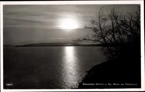Ak Ostseebad Göhren auf Rügen, Südstrand am Abend