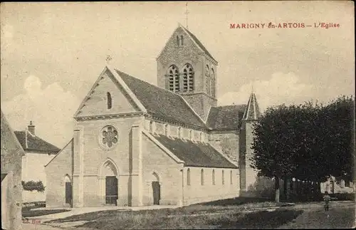 Ak Marigny en Artois Pas de Calais, L'Eglise