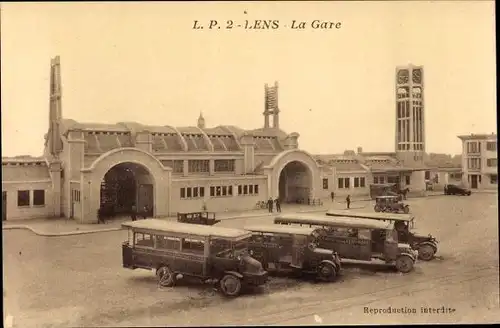 Ak Lens Pas de Calais, La Gare