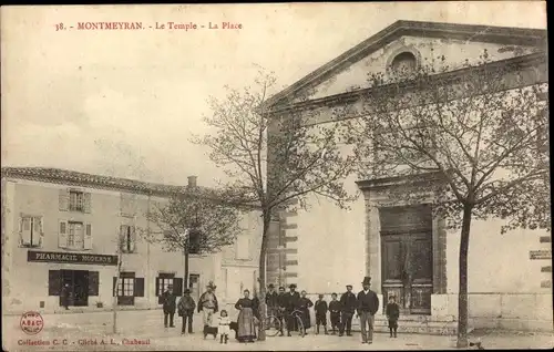 Ak Montmeyran Drôme, Le Temple, La Place